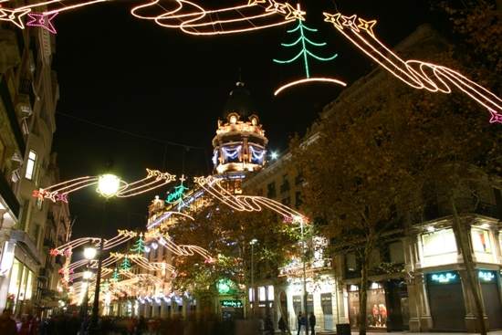 Spain, Barcelona, Porta Angel Navidad